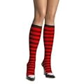 Black & Red Striped Gothic Knee High by Leg Avenue
