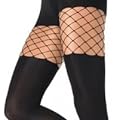 Opaque Black Fence Net Gothic Tights by Leg Avenue