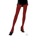 Plus Size Black & Red Stripe Gothic Tights by Music Legs