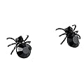 Black Stone Widow Spider Stud Earrings Elegant Lolita Style