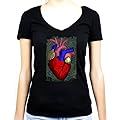Anatomical Heart Women's V-neck Shirt Bleeding Dark Horror