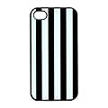 Black and White Vertical Stripe iPhone 4 / 4s Case Beetlejuice Hard Plastic