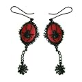 Too Fast Black Widow & Spiderweb Cameo Gothic Earrings