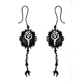 Too Fast Raven Skull & Claw Cameo Gothic Earrings