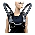 Black Spike Tube Shoulder Harness Gothic Cyber Cosplay Gear