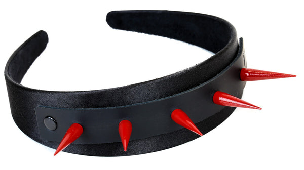 Heavy Metal Red Tall Spike Hair Headband Hairpiece Alternative Clothing Cosplay