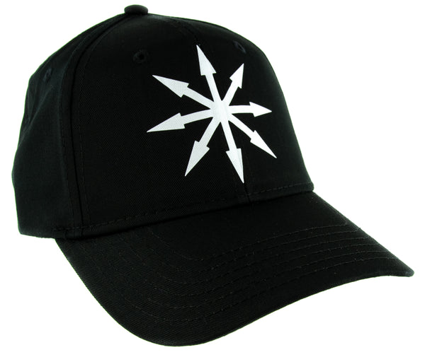 White Chaos Star Symbol of Eight Arrows Hat Baseball Cap Black Metal Occult