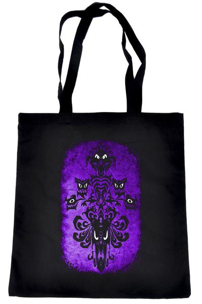 Haunted Mansion Wallpaper Ghoul Tote Book Bag Dark Alternative Clothing Handbag