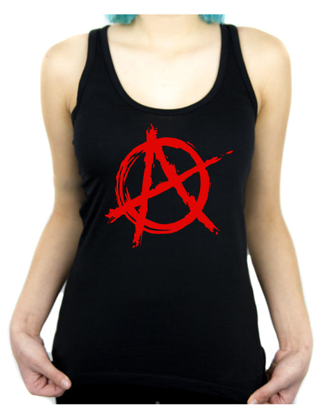 Red Anarchy Punk Rock Racer Back Tank Top Shirt