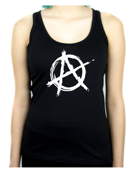 White Anarchy Punk Rock Back Tank Top Shirt