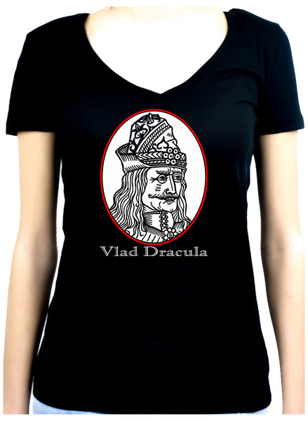 Vlad Dracula The Impaler Women's V-Neck Shirt Top Vampire