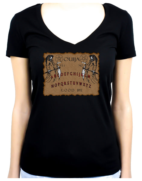 Occult Spirit Guide Ouija Board Women's V-Neck Shirt Top