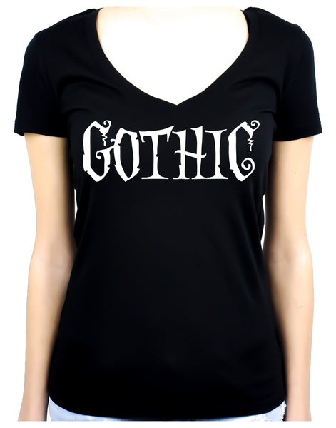 Gothic Way of Life Women's V-Neck Shirt Top Strange Unusual Spooky Creepy Dark Alternative Clothing